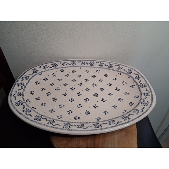 Laura Ashley Other - Laura Ashley Petite Fleur Johnson Brothers England Blue Floral Ironstone Platter